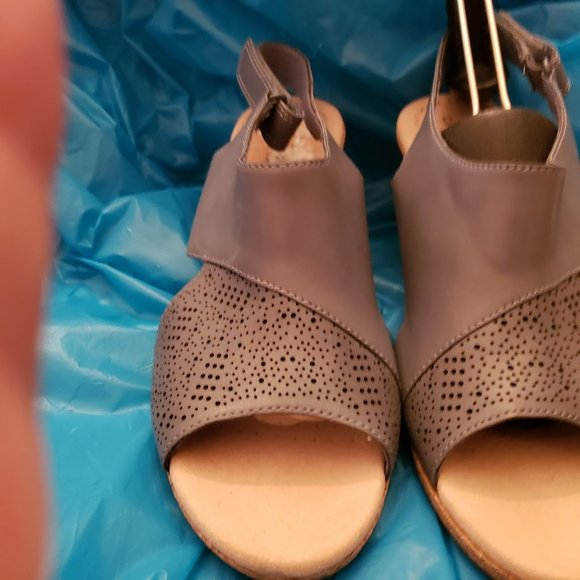 Clarks Lafley Joy Leather Cork Wedge Sandal 642739-J Sx 9W - Picture 2 of 5